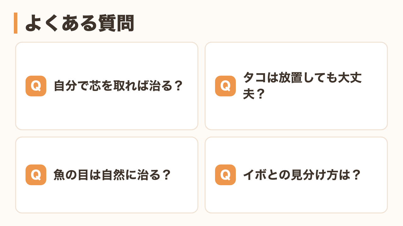 魚の目・タコに関するよくある質問4つ